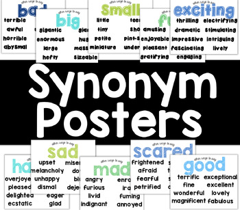 Preview of Synonyms - Other Ways to Say Boring Words Posters