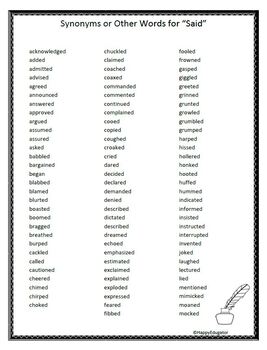 other words for said in essays