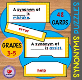 Synonyms Puzzles for Grades 3-5