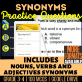 Synonyms Worksheets Nouns, Verbs, Adjectives Synonym Worksheets Grade 3-4  (Word)