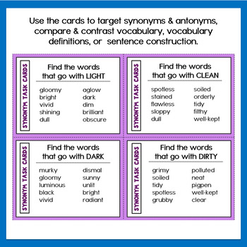 Synonyms Cards by The Speech | TPT