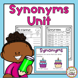 Synonyms Unit - No Prep Worksheets and Posters