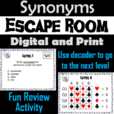 Synonyms Activity Escape Room Game (Literacy: Academic Voc