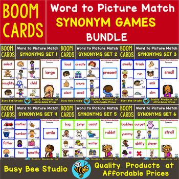 Synonym Game Word to Picture Boom Cards Set # 4 by Busy Bee Studio