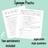 Synonyms Worksheet Practice