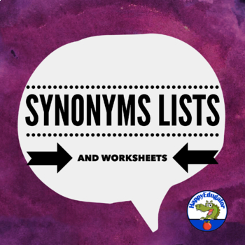 Preview of Synonyms Worksheets and Lists | Commonly Overused Words