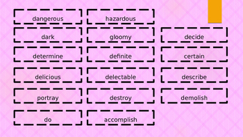 Colour Thesaurus Word Mat Pink (teacher made) - Twinkl