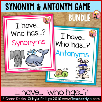 Preview of Synonyms and Antonyms - 'I Have, Who Has' game bundle