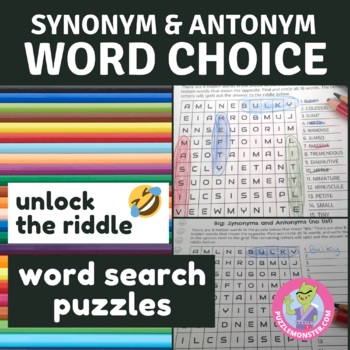 Preview of Synonyms and Antonyms Worksheets | Synonyms and Antonyms of Adjectives Vol 1.