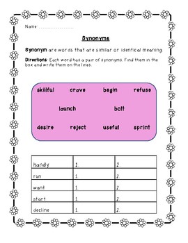 Antonyms & Synonyms - ReadingMadeEZ.com