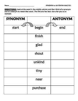 Synonyms and Antonyms Activity Pack by Erin Morrison | TpT