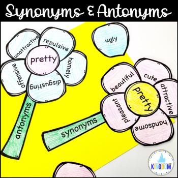 Preview of Synonyms and Antonyms Activity Spring Flower Craft