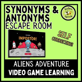 Preview of Synonyms and Antonyms Aliens In Space Digital Escape Room