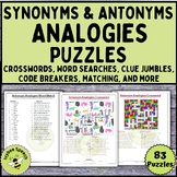 Synonyms and Antonyms Analogies Word Puzzles