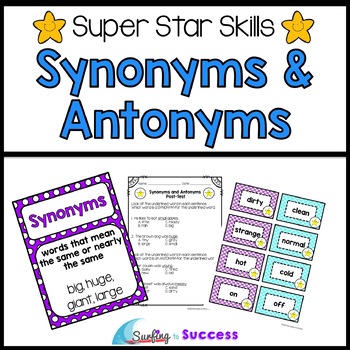 Preview of Synonyms and Antonyms: Assessments, Games, and Worksheets