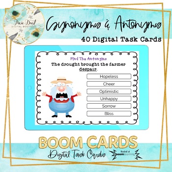 Preview of Synonyms and Antonyms BOOM Cards – Speech Therapy Distance Learning
