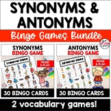 ELA Bingo Games Synonyms and Antonyms 3rd 4th Grade Vocabu