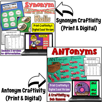 Synonyms and Antonyms Bundle (Introduction) by Deb Hanson | TpT