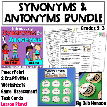 Preview of Synonyms and Antonyms Bundle of Activities for 2nd and 3rd Grade