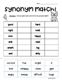 Synonyms and Antonyms Cut and Paste Matching Worksheets