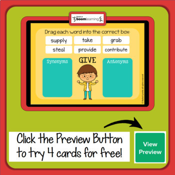 Synonyms And Antonyms (Drag And Drop) BOOM Cards Digital, 58% OFF