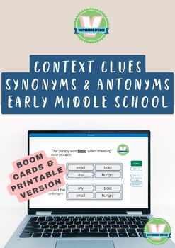 Speech Therapy Vocabulary Synonyms For Middle School Teaching Resources Tpt