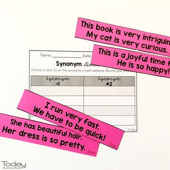 Synonyms and Antonyms by Today in Second Grade | TPT
