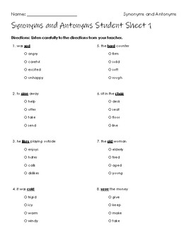 Synonyms and Antonyms IREAD Third Grade Worksheets and Task Cards