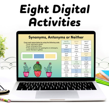 Synonyms and Antonyms Interactive Notebook and Printable 