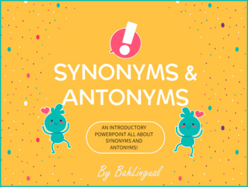 Preview of Synonyms and Antonyms - Interactive PowerPoint