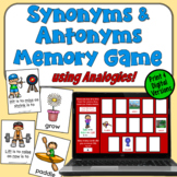 Synonyms and Antonyms Memory Game in Print and Digital
