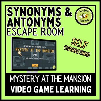 Preview of Synonyms and Antonyms Mystery at the Mansion Digital Escape Room