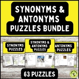 Synonyms and Antonyms Puzzles Bundle Code Breakers Crosswords Word Search Jumble