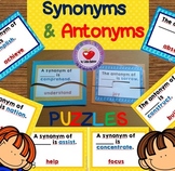 Synonyms and Antonyms Puzzles for Grades 3-5 BUNDLE
