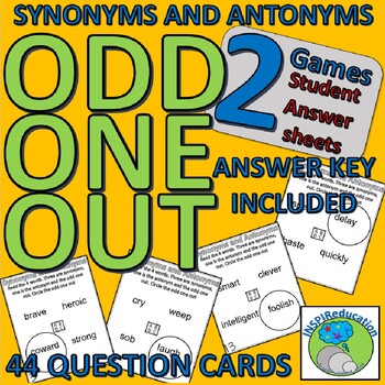 Preview of Synonyms and Antonyms-Recognition and Vocabulary:Odd One Out Games, Answer Keys