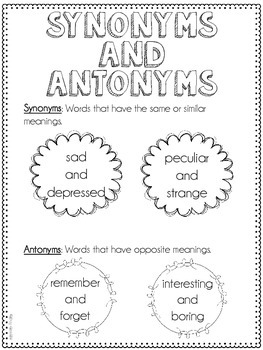 Antonyms & Synonyms - ReadingMadeEZ.com