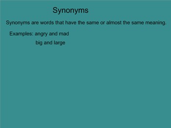 Preview of Synonyms and Antonyms Smartboard Presentation