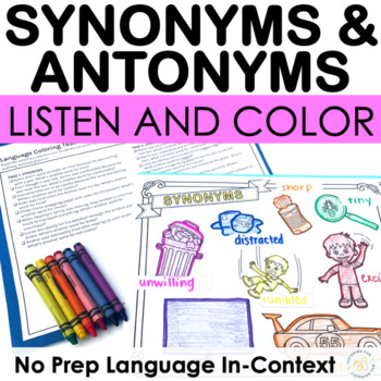 Preview of Synonyms and Antonyms Speech Therapy and TODs Vocabulary In Context