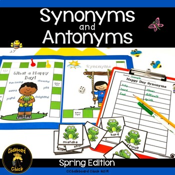 Synonyms and Antonyms Spring Edition by Chalkboard Chick | TpT