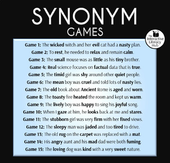 Synonyms and Antonyms - Synonym and Antonym Games - Interactive PowerPoints