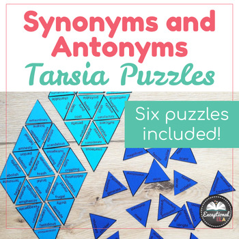 Preview of Synonyms and Antonyms Tarsia Puzzles - Vocabulary Review Game Sorting Activity