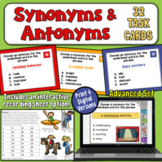 Synonyms and Antonyms Task Cards: 32 Vocabulary Test Prep 