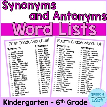 Year 6 Synonyms and Antonyms Grammar Worksheets Lesson Pack