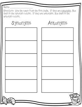Synonyms and Antonyms Worksheets (15 activities/worksheets) | TpT