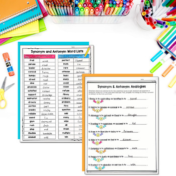 Synonyms and Antonyms Worksheets (Advanced) by Deb Hanson | TpT