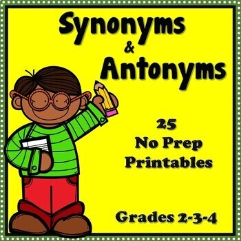Preview of Synonyms and Antonyms Worksheets - Grades 3-4-5