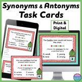Synonyms and Antonyms using Context Clues Task Cards Print and Digital Scoot