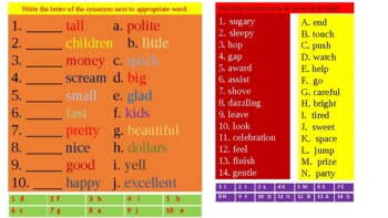 Preview of Synonyms and Antonyms worksheets