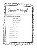 Synonyms or Antonyms Pack