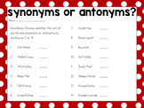 Synonyms or Antonyms Quiz